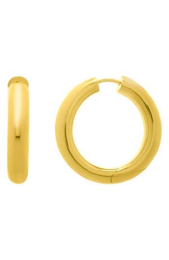 Karat Rush 14k Gold Plated Sterling Silver Endless Hoop Earrings In Yellow