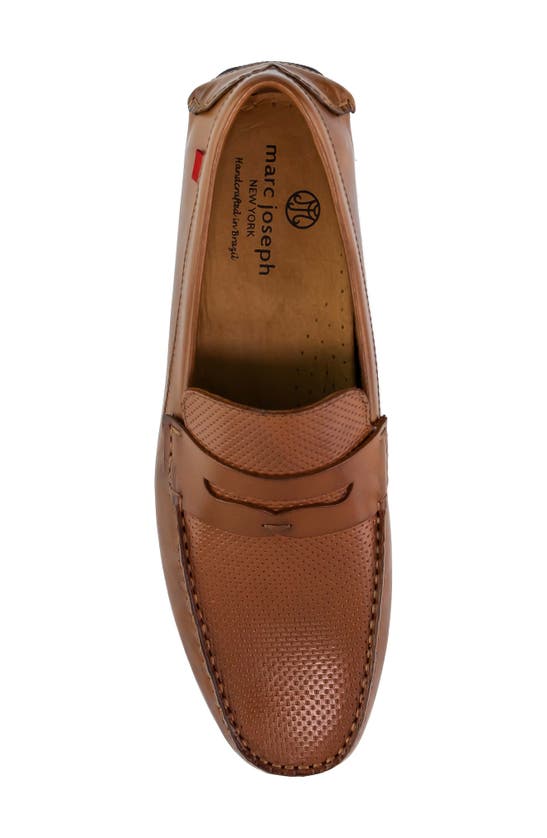 Marc Joseph New York Greenwich Perforated Driver In Whiskey Napa Perforated