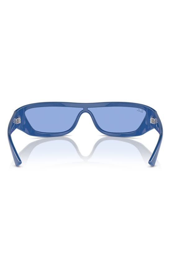 Shop Ray Ban Ray-ban Xan 134mm Wraparound Sunglasses In Blue