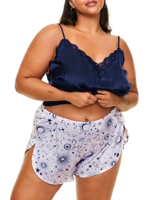Adore Me Linny Pajama Cami & Shorts Set In Novelty Purple