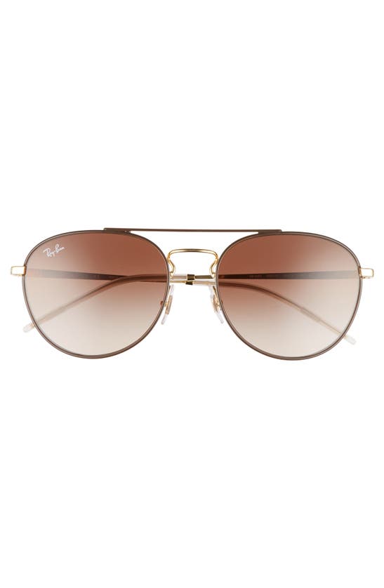 Shop Ray Ban Rb3589 55 Gradient In Gold Brown