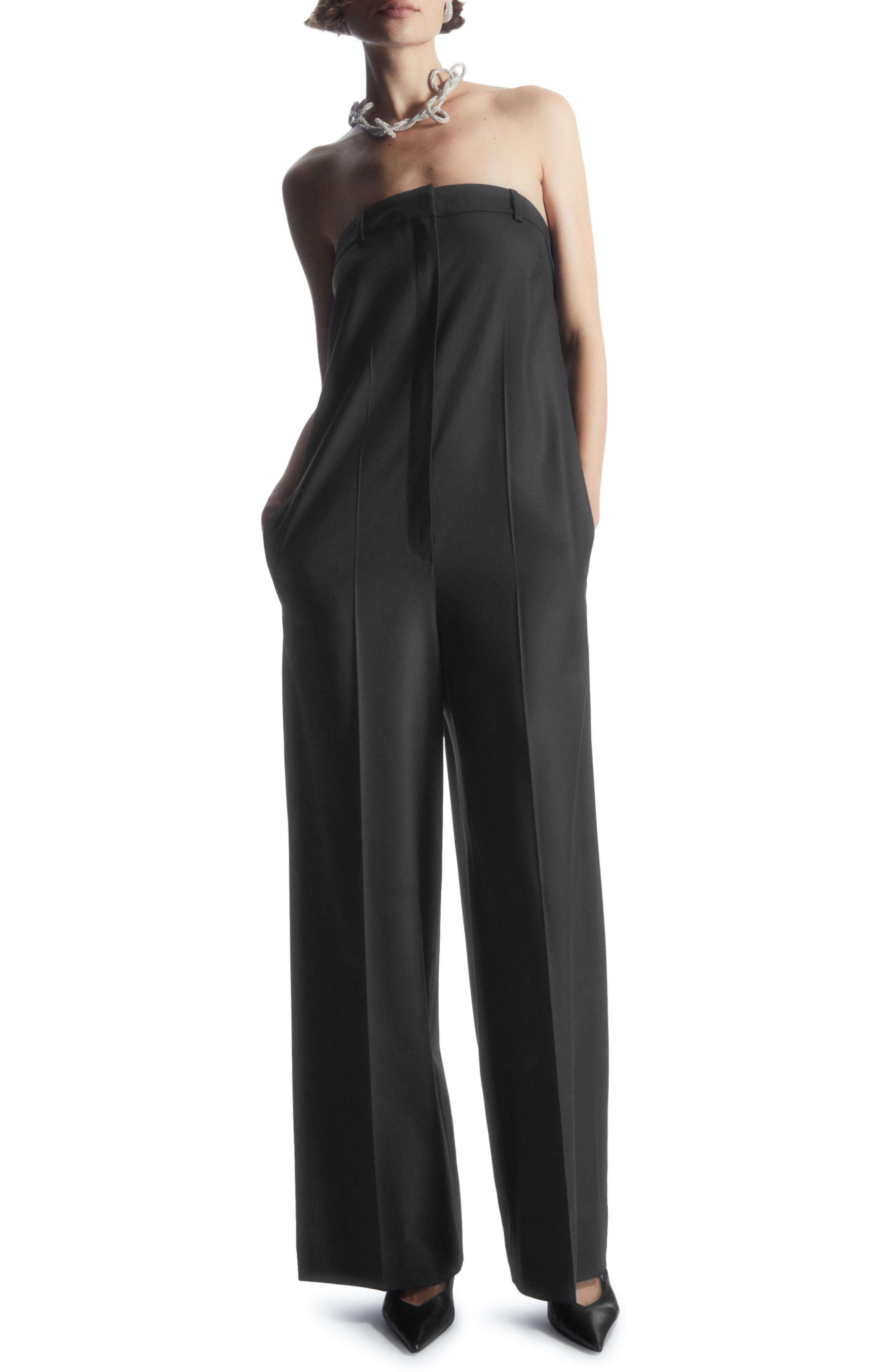 Agguati strapless wool jumpsuit