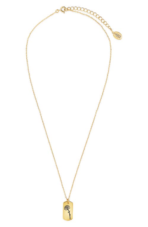 Sterling Forever Birth Flower Pendant Necklace In Gold/january