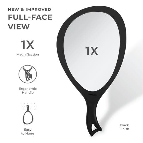 Zadro Xl Teardrop Handheld Mirror With Handle In Black