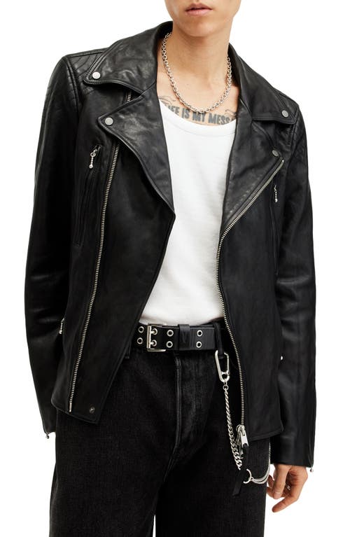 Shop Allsaints Thurman Leather Biker Jacket In Black