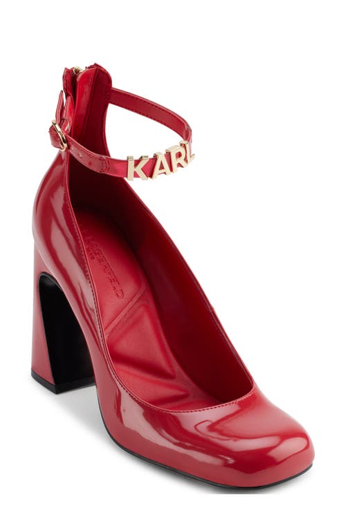 Shop Karl Lagerfeld Paris Pavla Ankle Strap Pump In Classic Red