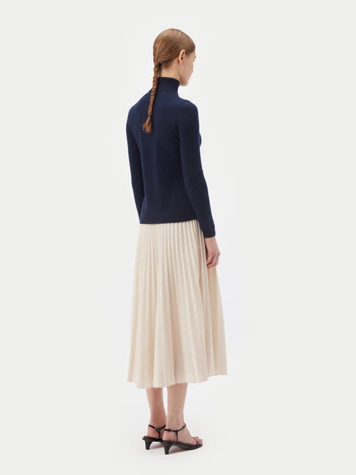 Gobi Cashmere Classic Turtle Neck In Navy