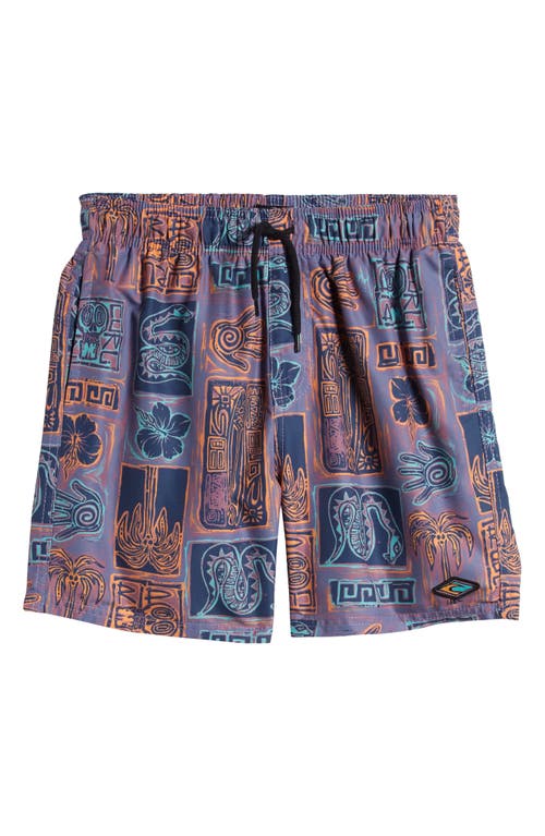 Rip Curl Kids' Lost Islands Tile Volley Swim Trunks Purple Multi at Nordstrom,