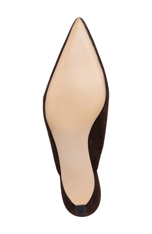 Beautiisoles Gal Pointed Toe Kitten Heel Mule In Brown
