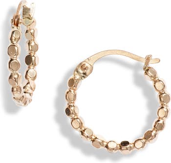 Lauren Ralph Lauren Coin Charm Textured Hoop Earrings, Gold at