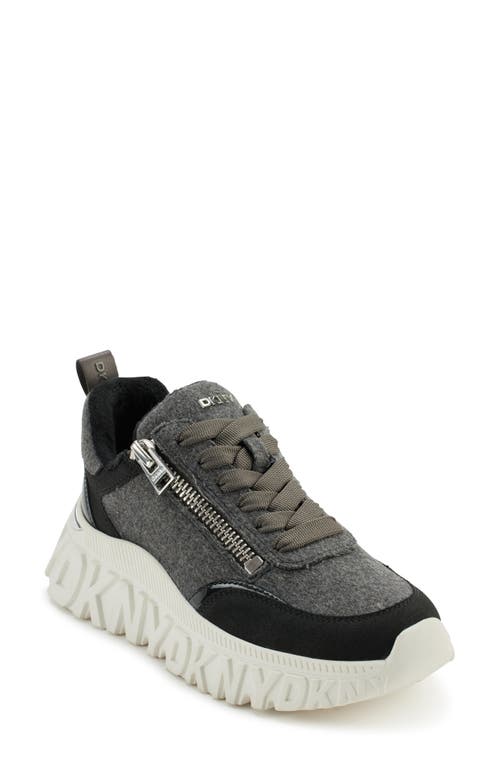 Shop Dkny Lakelyn Platform Sneaker In Grey/black