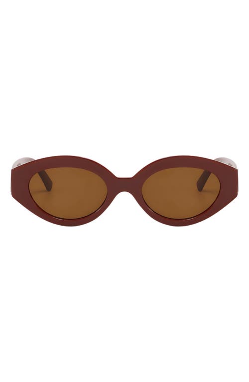 Fifth & Ninth Emily 52mm Oval Polarized Sunglasses in Brown /Brown 