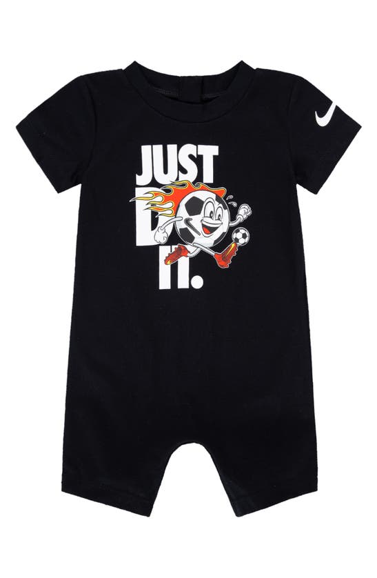 Nike Babies' Icon Short Sleeve Romper In Black