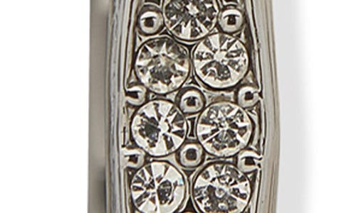 Shop Karl Lagerfeld Paris Crystal Geometric Hoop Earrings In Rhodium/crystal