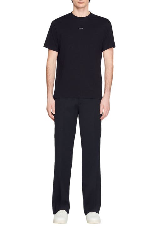 Shop Sandro Organic Cotton  T-shirt In Black