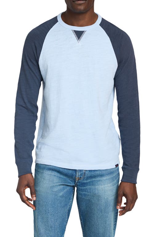 Faherty Sunwashed Colorblock Long Sleeve T-shirt In Blue