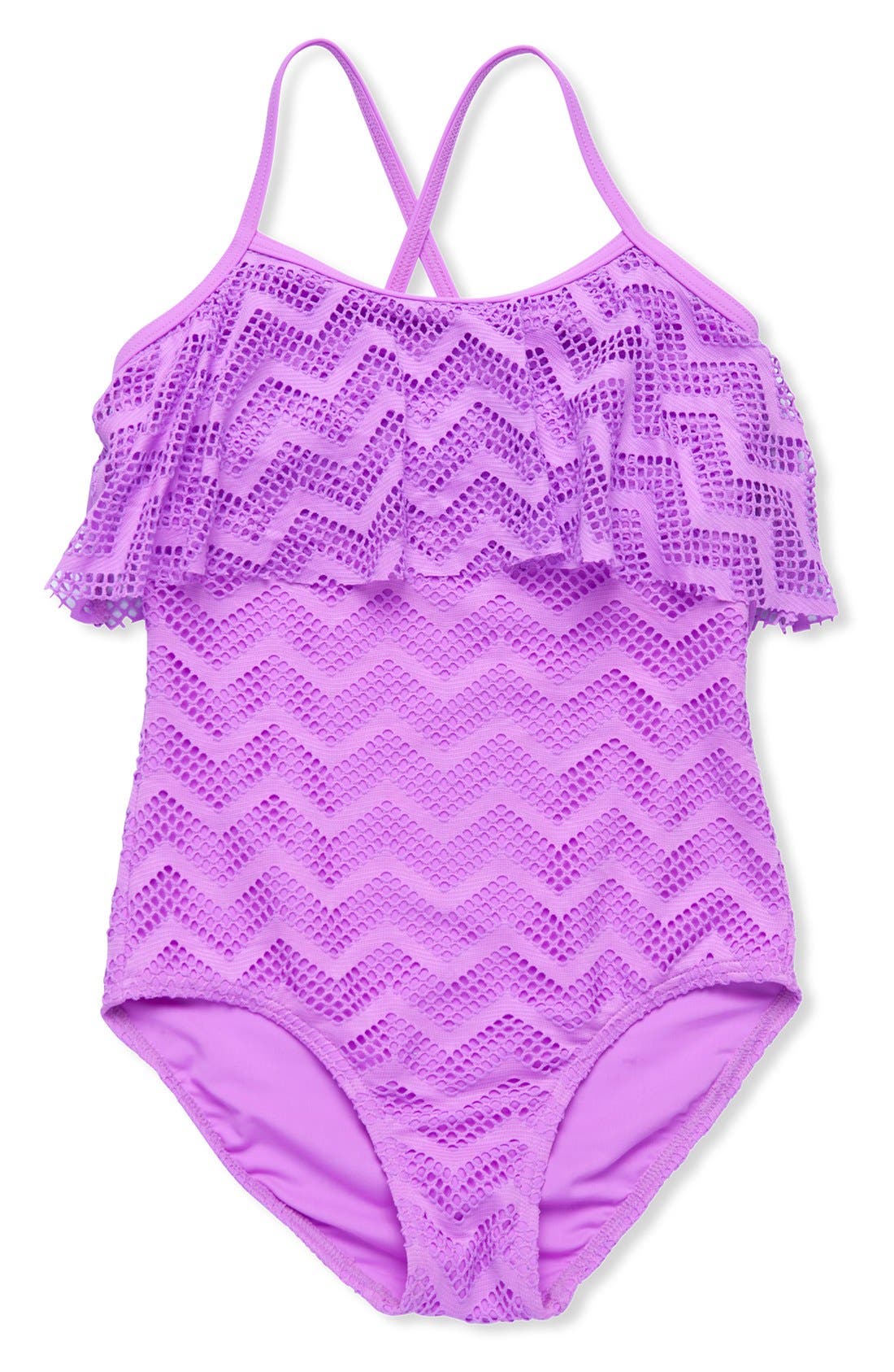 Gossip Girl Chevron OnePiece Swimsuit (Big Girls) Nordstrom