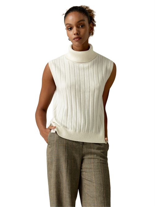 Shop Lilysilk Turtleneck Sleeveless Cashmere Vest In White