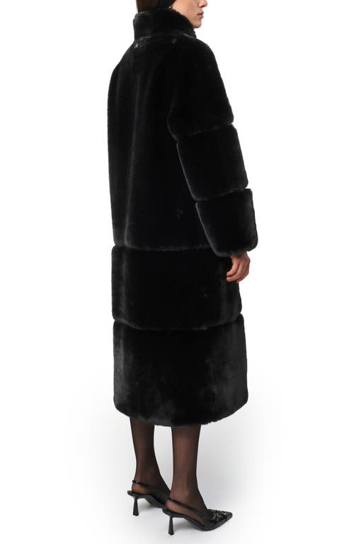 Shop Apparis Sylke Pluche™ Faux Fur Longline Coat In Noir