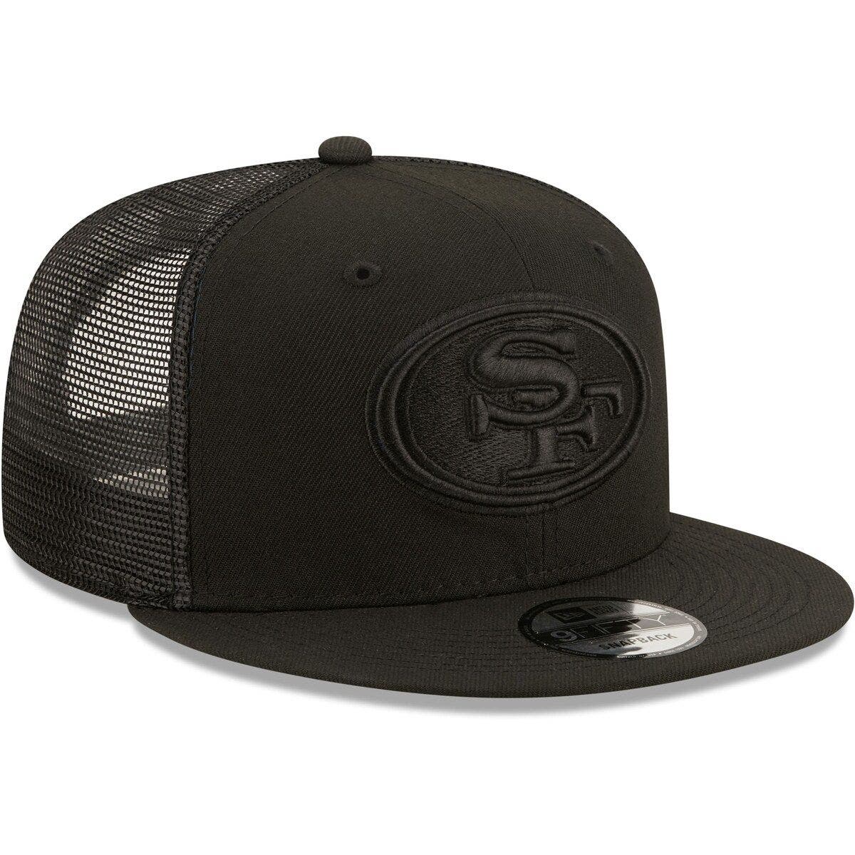 49ers black bar trucker hat