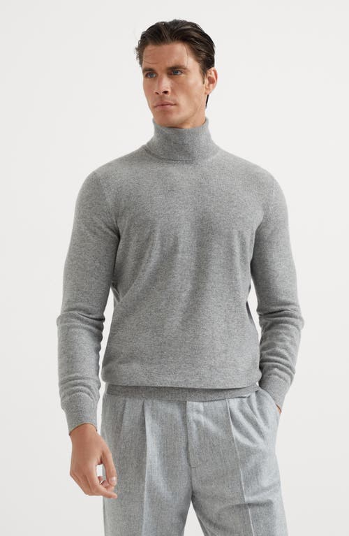 Shop Brunello Cucinelli Turtleneck Sweater In Light Grey