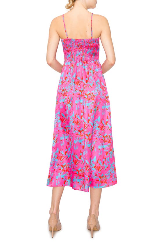 Shop Melloday Printed Maxi Dress In Pink Blue