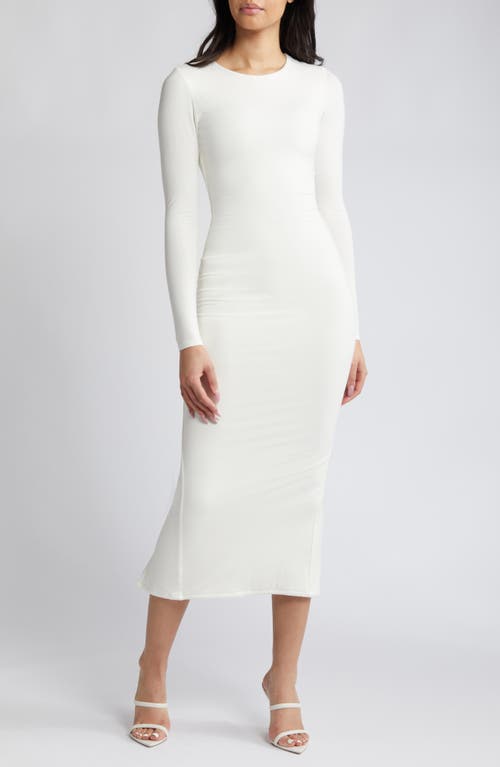 Extra Butter Long Sleeve Midi Dress in White