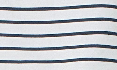 Grey Lab Stripe Padded Shoulder Muscle T-shirt In Off White/navy