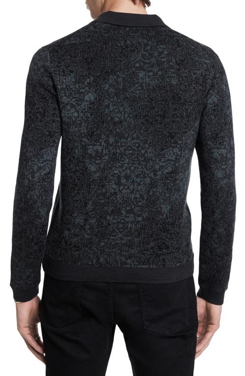 Shop John Varvatos Oliver Organic Cotton Jacquard Sweater In Charcoal Heather