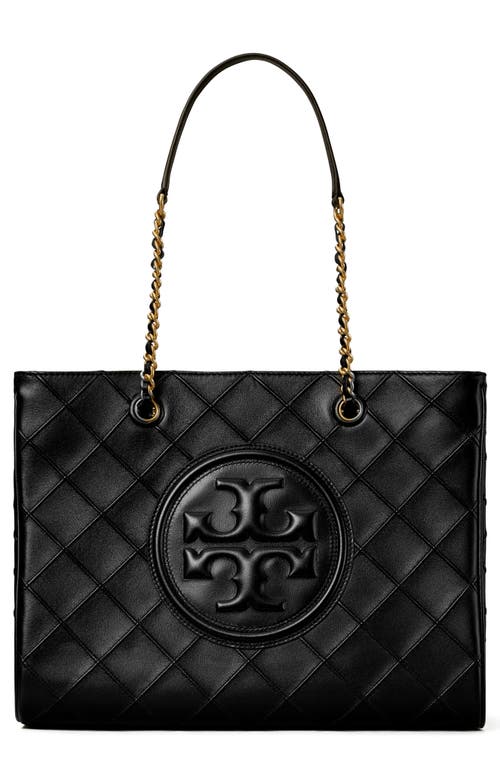 Fleming Soft Quilted Leather Convertible Chain Tote in Black