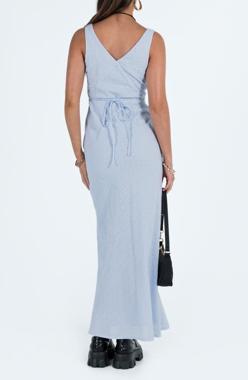 Shop Princess Polly Nellie Eyelet Cotton Maxi Dress In Blue