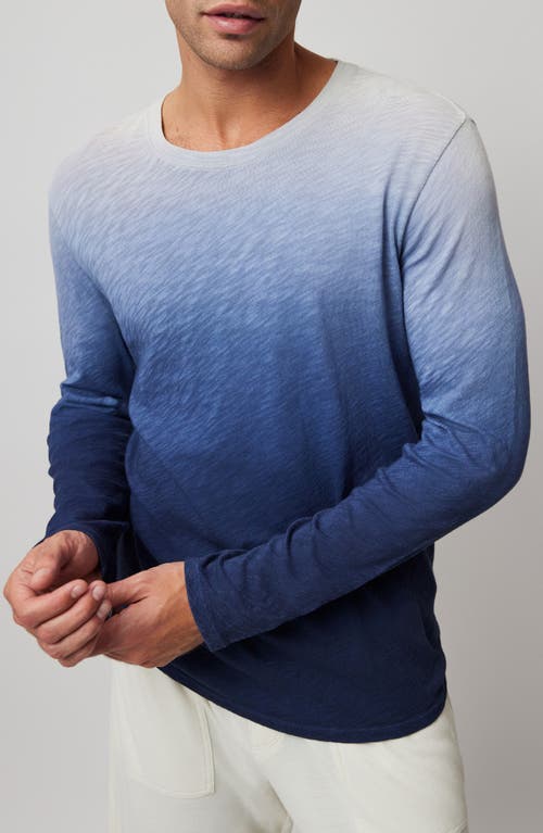 Shop Atm Anthony Thomas Melillo Ombré Long Sleeve Cotton Slub T-shirt In Salt Grey/ink Combo