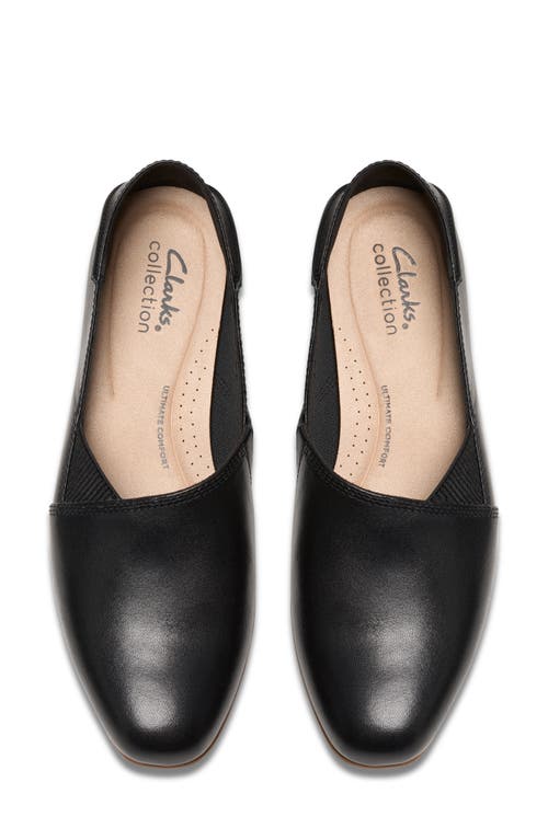 Clarks Juliet Trim Womens Leather Round Toe Loafers In Black Leather