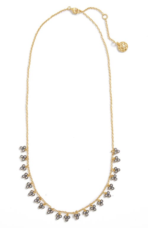 FREIDA ROTHMAN Visionary Collar Necklace in Gold/Gunmetal/Clear