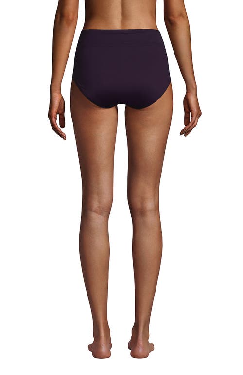 Lands' End Tummy Control High Waisted Bikini Bottoms In Blackberry