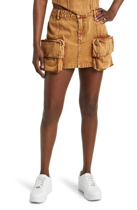 Tate Utility Denim Miniskirt