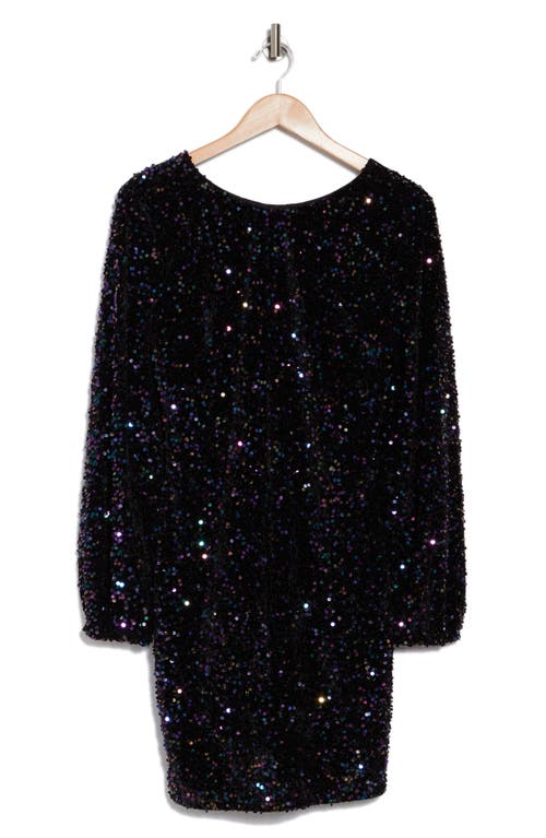 By Design Empire State Ii Sequin Long Sleeve Dress In Black/multi
