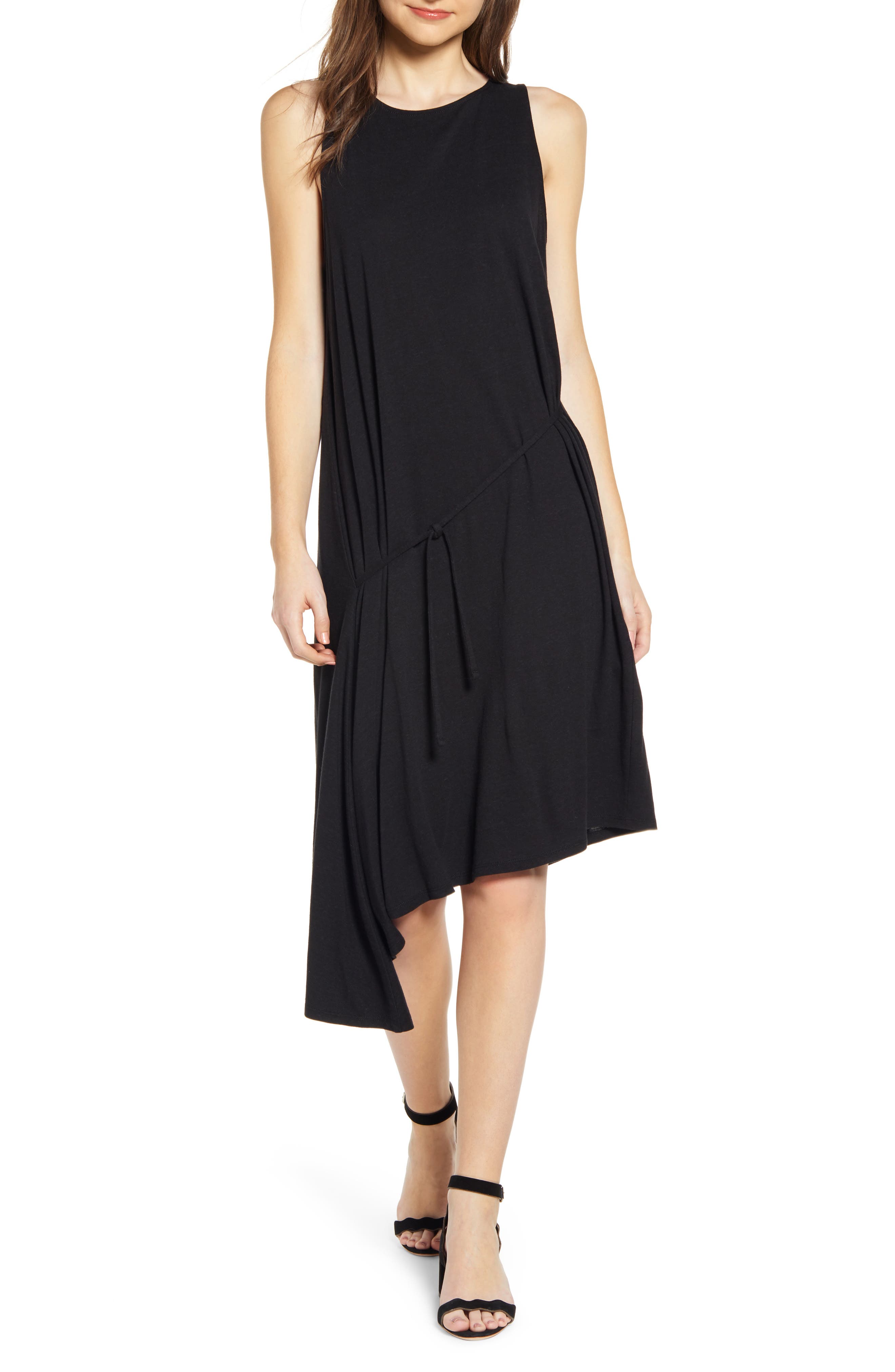 Chelsea28 Asymmetrical Tank Dress, Black