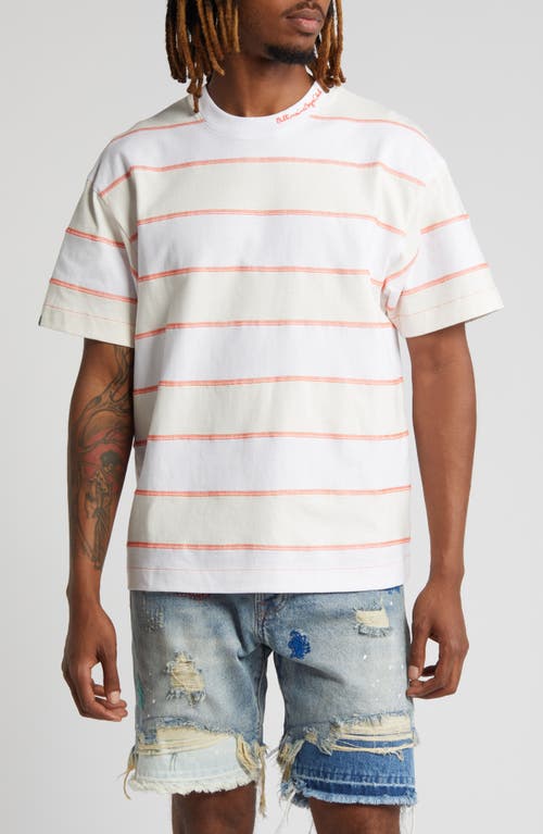 Shop Billionaire Boys Club Rings Stripe Oversize Crop T-shirt In Gardenia