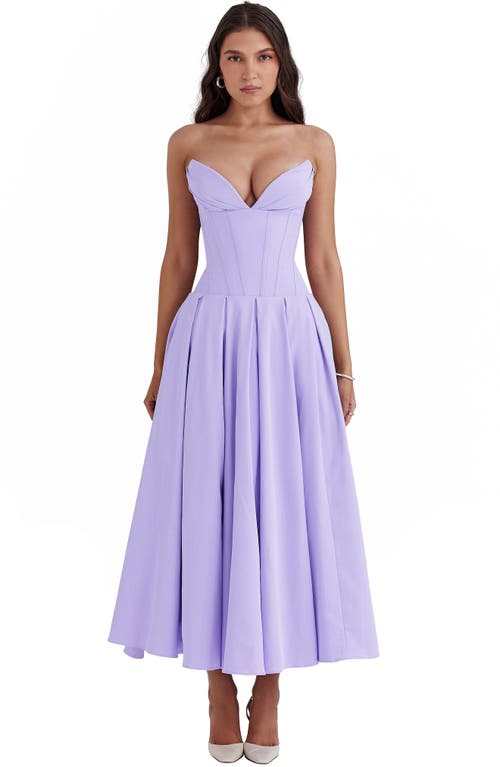 House Of Cb Lady Strapless Cocktail Dress In Pastel Lilac
