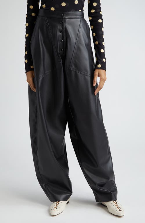 Stella McCartney Faux Leather Balloon Leg Pants Black at Nordstrom, Us