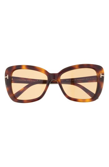 Tom Ford Maeve 55mm Butterfly Sunglasses In Blonde Havana/brown
