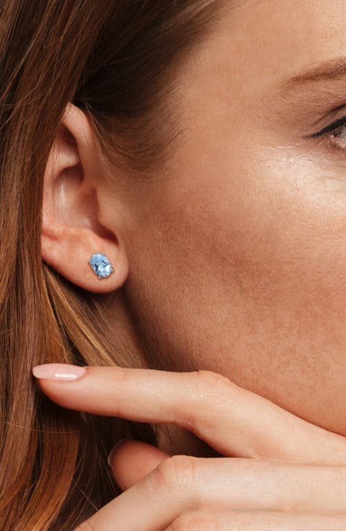 Delmar Sky Blue Topaz Stud Earrings & Pendant Necklace Set In Blue