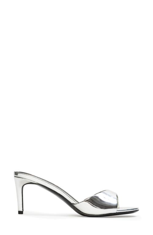 Black Suede Studio Freddie Slide Sandal In Silver Metallic