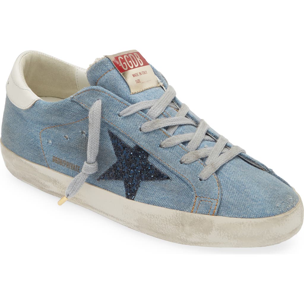 Golden Goose Super-star Low Top Sneaker In Denim/navy