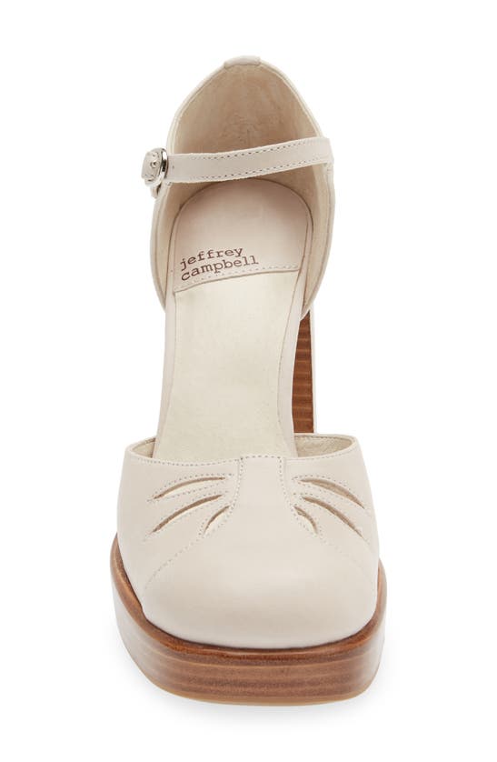 Jeffrey Campbell Star-man Platform Pump In Ivory Natural Stack