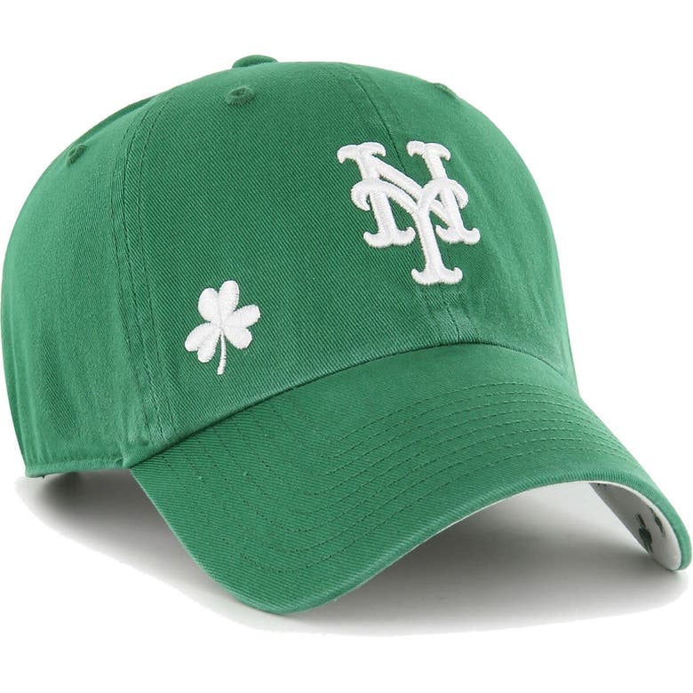 47 BRAND '47 KELLY GREEN NEW YORK METS ST. PATRICK'S DAY ICON CLEAN UP ADJUSTABLE HAT