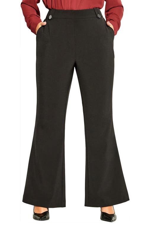City Chic Tuxe Luxe High Waist Pants in Black