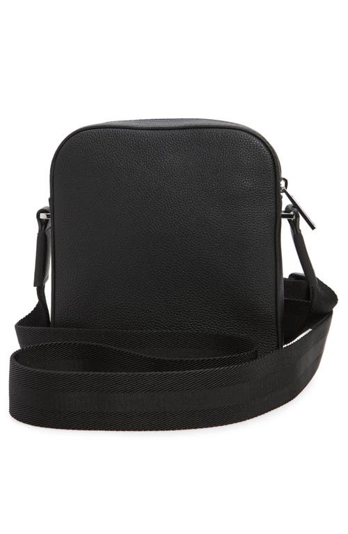 Shop Hugo Ray North/south Faux Leather Crossbody Bag In Black