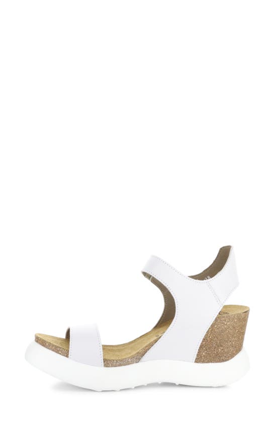 Shop Fly London Gogo Platform Wedge Sandal In 004 White Mousse